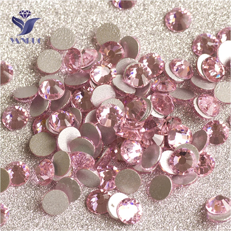 

YANRUO 2058NoHF SS20 Light Rose 1440Pcs Stones And Crystals Strass Non Hotfix Flat Back Nail Art Pink Rhinestones
