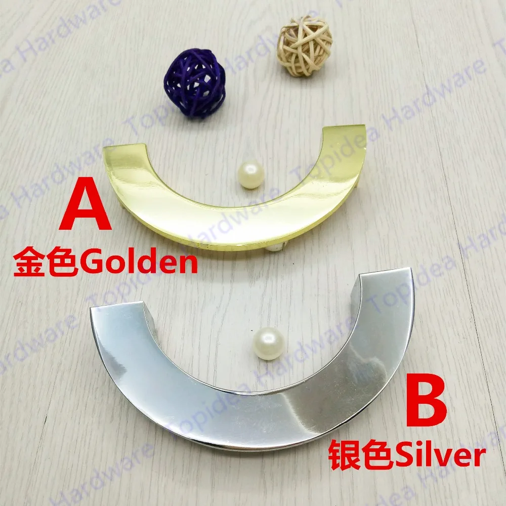 

Hole CC 96mm Golden/Silver color semi-circle furniture handle kitchen cabinet handle drawer pulls with base
