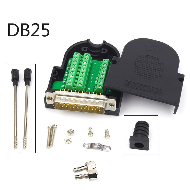 DB25 разъем 25Pin Мужской и Женский головка сигнальный разъем отверстие печатной платы адаптер паяльная головка последовательный порт головка 25 Pin