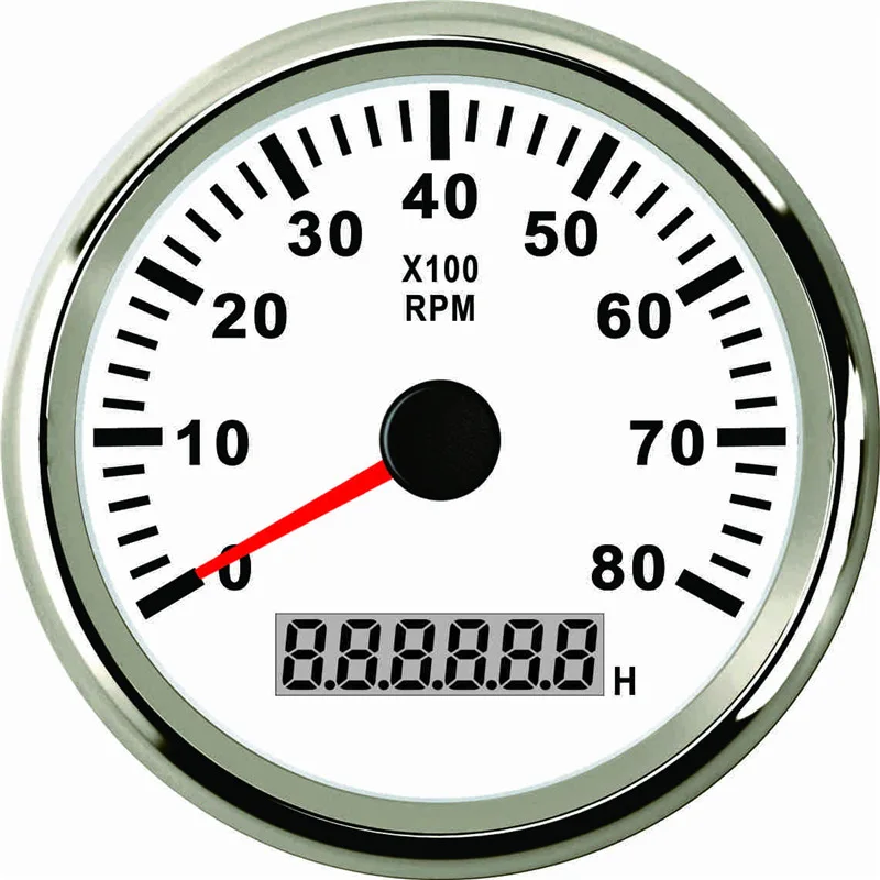8000RPM-WS-85mm Тахометр для авто двигатель 52/85 мм Мини Круглый ЖК-дисплей цифровой Красный светильник 0-9990 об/мин двигатель грузовика Калибр 12 V 24 V Таймер Счетчик моточасов - Цвет: 8000RPM-WS-85mm