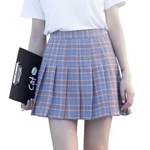 Новые женские мини-юбки с высокой талией юбки Харадзюку плиссированные клетчатые школьные юбки для девочек милые мини-юбки женские#3031