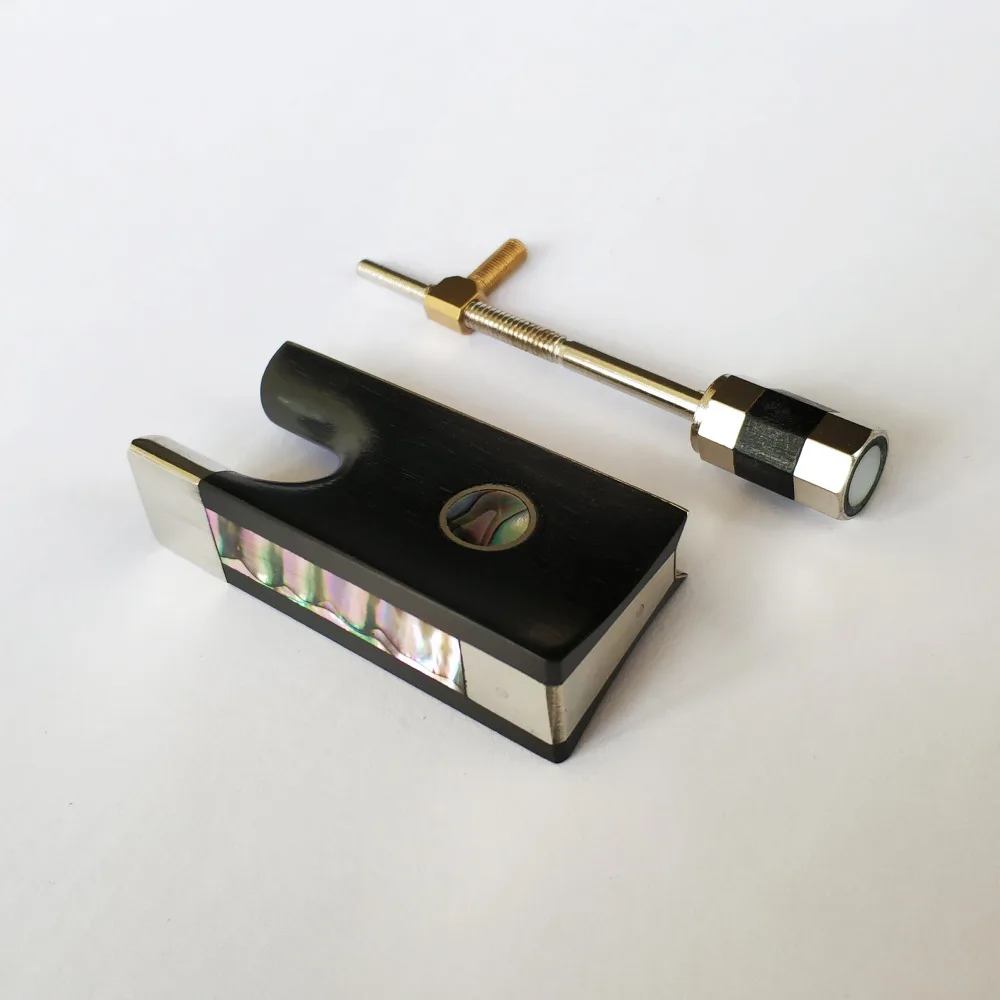 

Advanced Level Nick-Silver Mounted Ebony Frog for 4/4 violin Bow EB043#