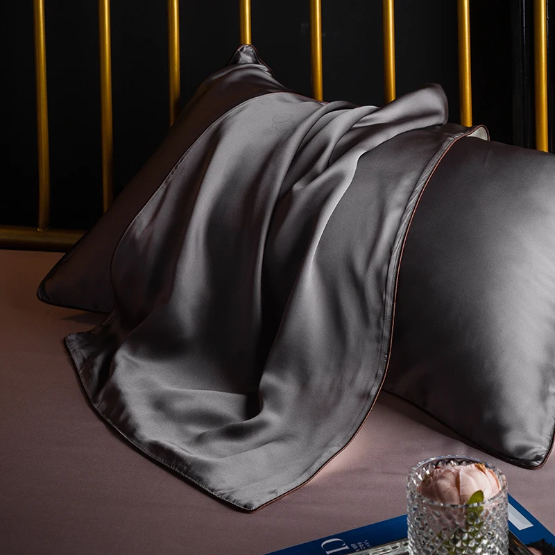 16 момме, конверт, наволочка, односторонний Шелковый чехол для подушки RUIYEE, брендовый атласный чехол для подушки, чистый шелк тутового шелка, чехол для подушки - Цвет: Светло-серый