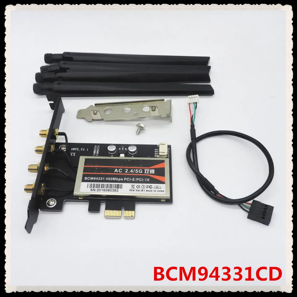 BCM94360CD BCM94331CD беспроводная карта для PCIe 1x адаптер настольного ПК hackintosh