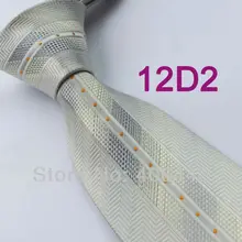 Coachella Для Мужчин's Галстуки бежевого цвета с клетчатым паттерном с золотым пятна, точки тканый галстук обычный галстук в деловом стиле для Для мужчин рубашка с длинным рукавом на свадьбу