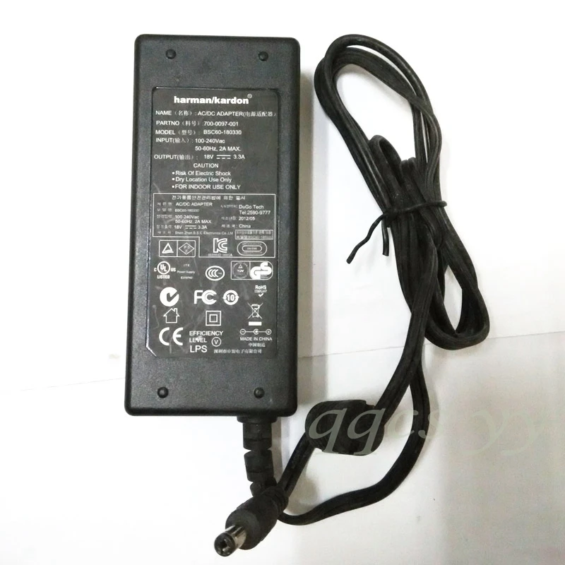 AC Adapter For HARMAN/KARDON 700 0097 001 BSC60 180333 18V 3.3A