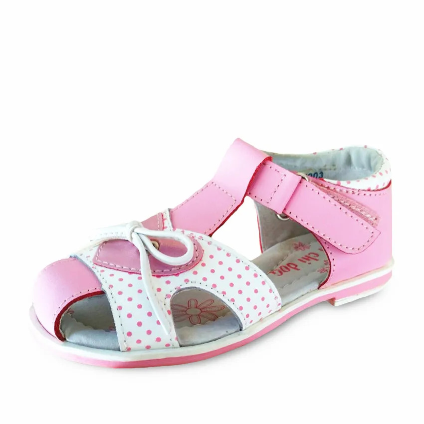 Мода 1 пара лето для ортопедические сандалии девочек Нескользящие пояса из натуральной кожи детская обувь, детская мягкая обувь