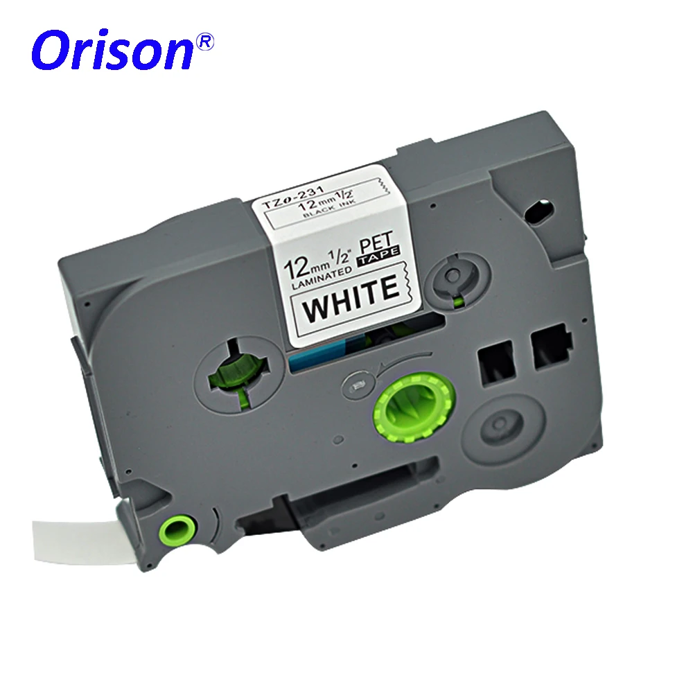 

Orison 12MM Black On White For Brother P-Touch Printer Label Tape TZE-231 TZ-231 TZe 231 TZE231 TZ231 Laminated Printer Ribbons