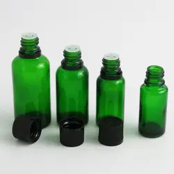 12x100 мл 50 мл 30 мл 20 мл 15 мл 10 мл 5 мл зеленый Стекло контейнер бутылки с черный подделать Кепки 1 унц. косметической упаковки