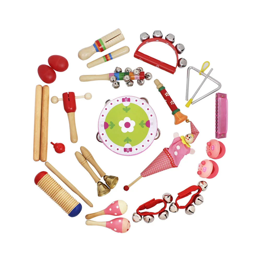 Музыкальные игрушки ударные инструменты Группа ритм комплект для детей малышей с бубном деревянные Guiro колокольчики maracas