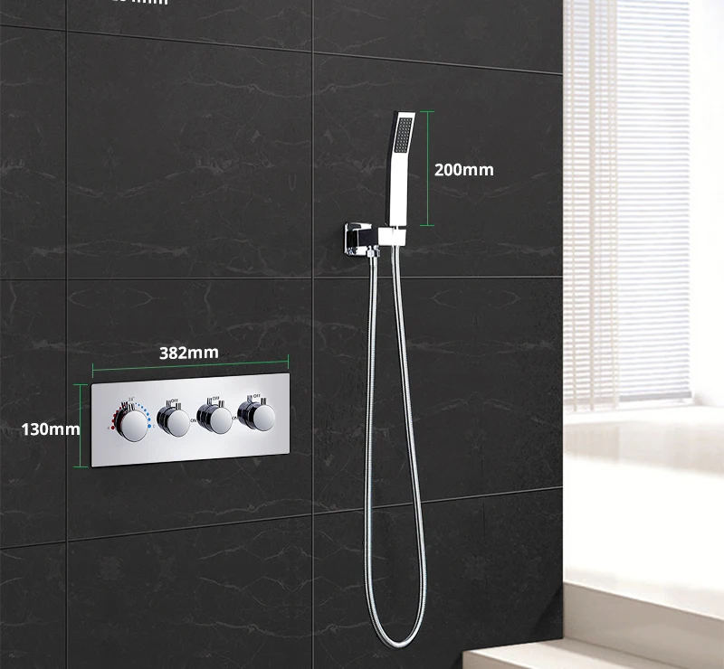 22 LED Shower System Rain And Waterfall Shower Head Water Saving Hand Shower Valve  Waterfall SPA Bath  Shower Faucets (21)