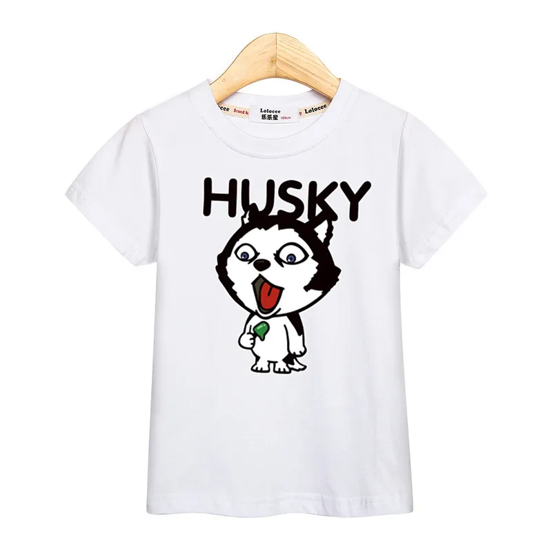 Get you fashion baby boys tops cute huskies kids clothes girls fashion t-shirt cartoon dog print kid tees summer cotton shirt