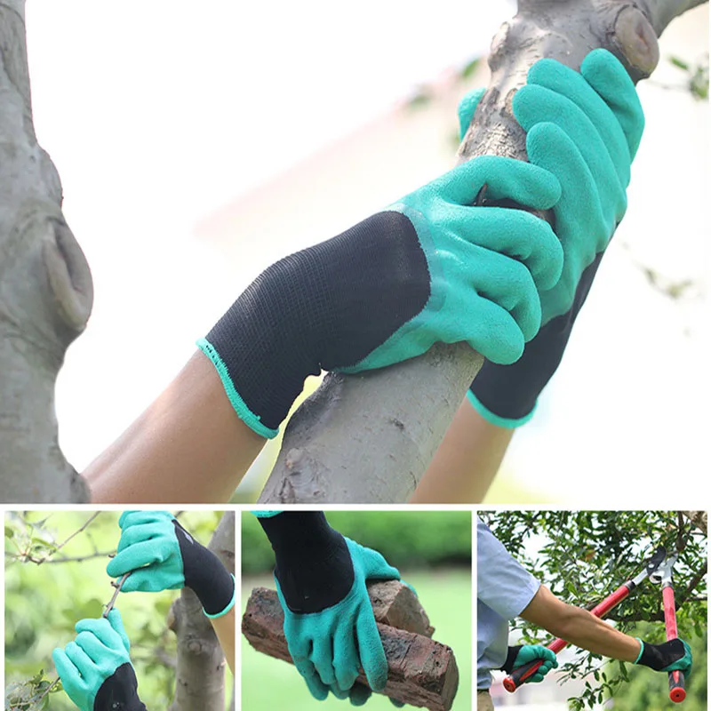 

Garden Gloves with 4 ABS Claws Garden Genie Rubber Gloves Quick Easy to Dig and Plant For Digging Planting