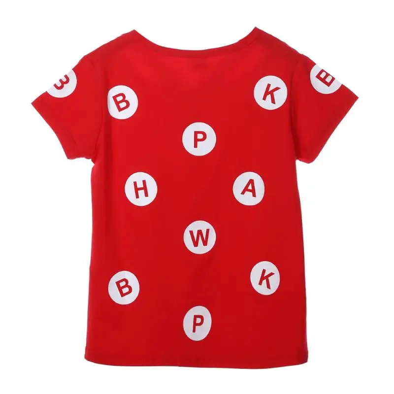 Детская футболка с короткими рукавами и буквенным принтом для девочек; топы; одежда