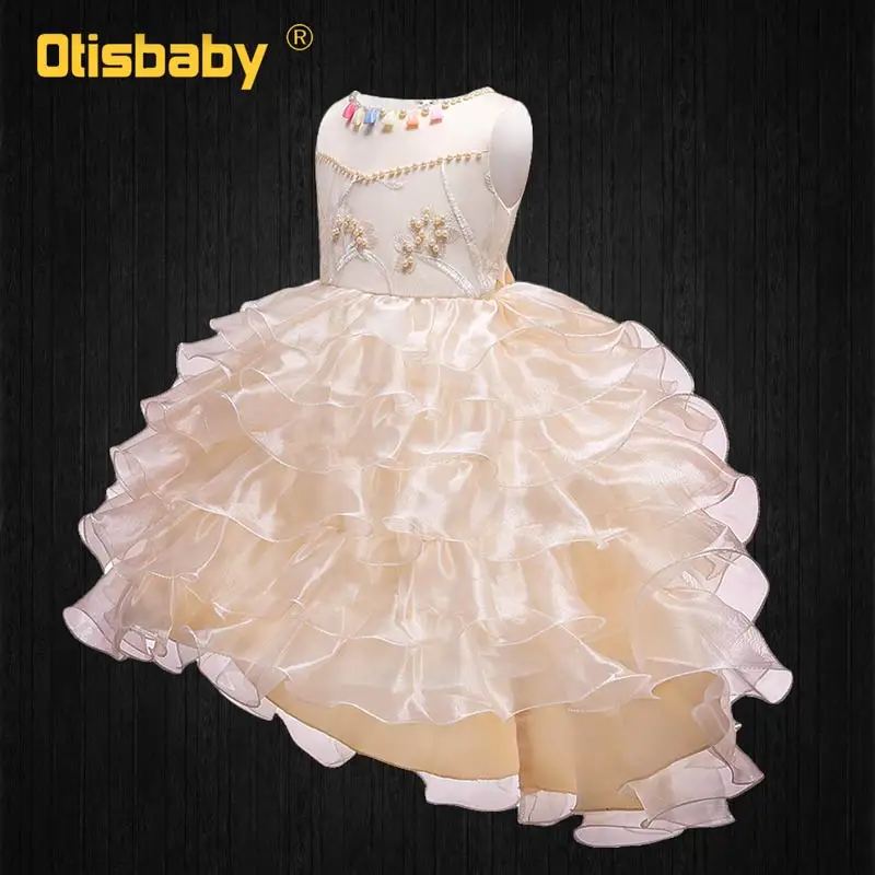

New Year Costumes for Kids Holidays Birthday Party Wedding Evening Graduation Dresses Child Layered Gown Tutu Tulle Prom Dresses