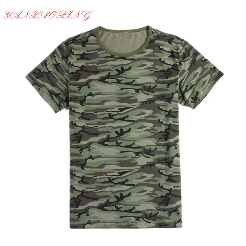 

2019 Men's Camouflage Printed Short Sleeve T Shirts Summer New Men Casual Plus Size T-Shirts Male Tops WS101