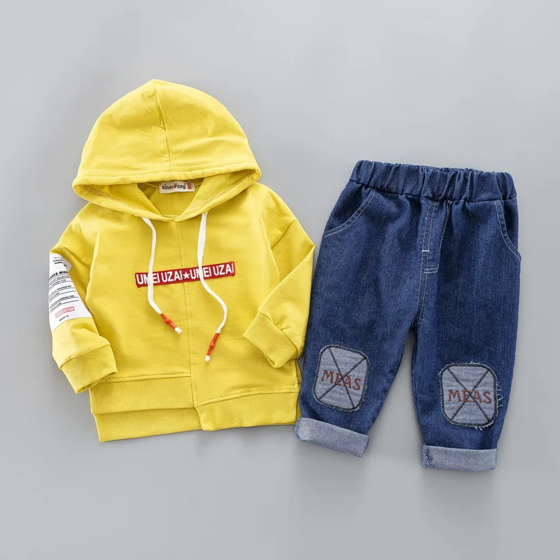 Детская одежда коллекция года, осенне-зимняя одежда для маленьких мальчиков толстовки+ джинсы комплект из 2 предметов детская одежда спортивный костюм для мальчиков, комплекты одежды