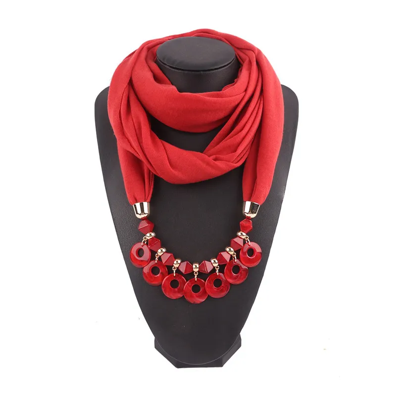 

RUNMEIFA Pendants Necklaces Round Jewelry Scarf Woman/Ladies New Fashion Solid Vintage Pattern Female Accessories 170*40CM