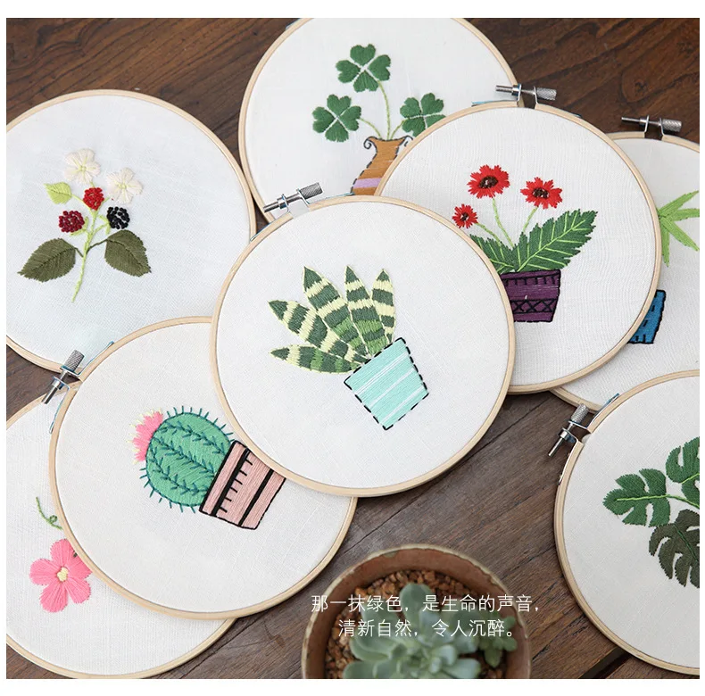 DIY 3D Ribbon Flowers Embroidery Set with Frame for Beginner Needlework Kits Cross Stitch Series Arts Crafts Sewing Decor-9