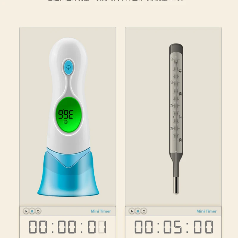 Инфракрасный термометр, налобный термометр для младенца, детский ушной термометр, контактный термометр, восьмив-1, ЖК-дисплей, не с