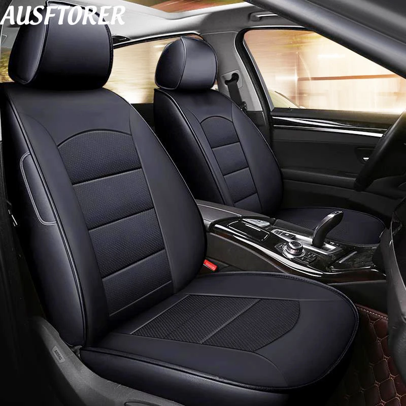 AUSFTORER Genuine Leather Seat Covers for KIA Carnival 2007 Car Seat Cover Cowhide Seat Supports