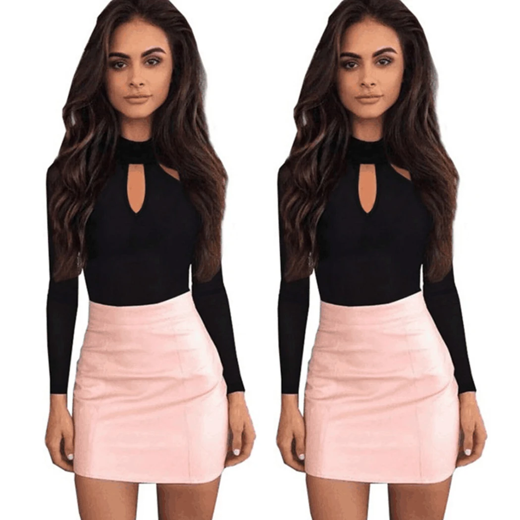 Sexy Turtleneck Halter Bodysuit Women Tops Choker Hollow Out Skinny Playsuit Black Romper Female Long Sleeve Body Suit Femme Sexy Turtleneck Halter Bodysuit Women Tops Choker Hollow Out Skinny Playsuit Black Romper Female Long Sleeve Body Suit Femme