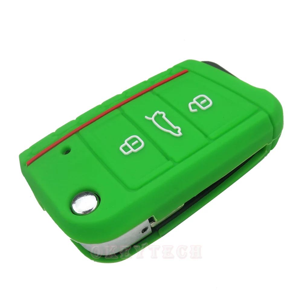 Car Accessories Key Case Key Bag For Volkswagen For VW Golf 7 mk7 Good Quality Silicone Key Portector Case Key Cover 3 Buttons (3)