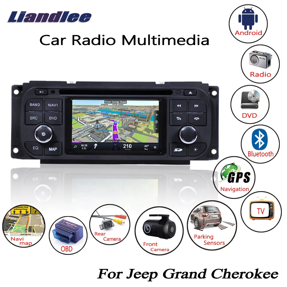 Liandlee для Jeep Grand Cherokee 1999~ 2004 Android автомобильный Радио CD dvd-плеер gps Navi навигационные карты камера OBD ТВ экран медиа