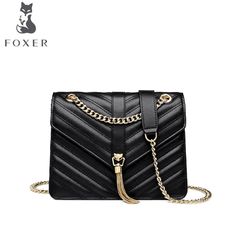 

FOXER brand bags for women 2019 new women leather bag luxury handbags bag designer fashion Chain women leather shoulder bag