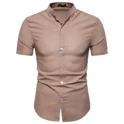 JAYCOSIN рубашки Для мужчин формальные Повседневное летние блузки одноцветное Кнопка короткий рукав гавайская рубашка Топ Блузки Для мужчин