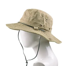 Летние рыбацкие шляпы для мужчин промытый хлопок вышивка козырек-сетка ведро шляпы Рыбацкая шляпа Открытый альпинистская кабина