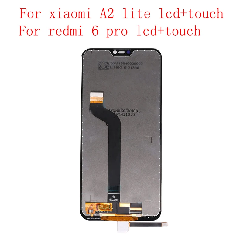 

JPFix IPS LCD display For Xiaomi Mi A2 Lite and Redmi 6 Pro LCD Touch Screen Digitizer Assembly Replacement With Frame