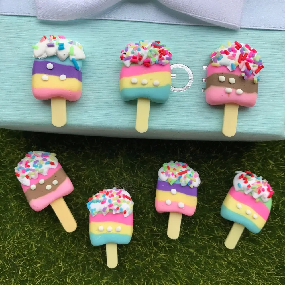 35*20 мм Высокое качество красота 3 цвета Kawaii спиральное мороженое Полимерная глина
