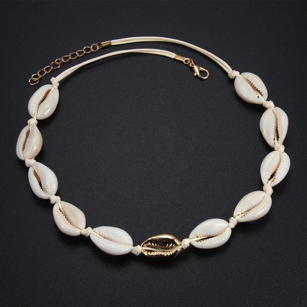 Gargantilla de conchas blancas de verano Bohemia Natural, collar de ...