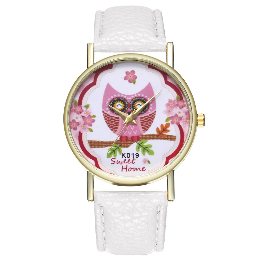 

Ladies WristWatches Women Owl Pattern Leather Band Women Watches Relojes Mujer 2018 Ladies Watch Gift Relogios Feminino &Ff