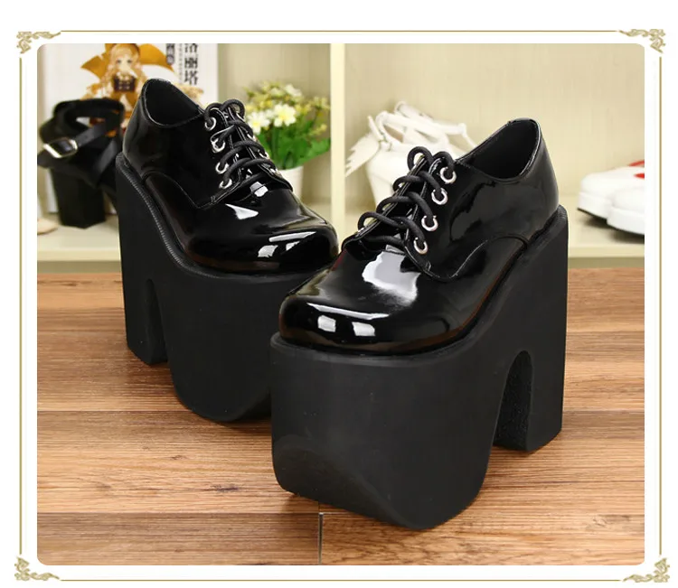 Женские туфли на шнуровке черные плоской подошве со шнуровкой 15 см|punk shoes|shoes