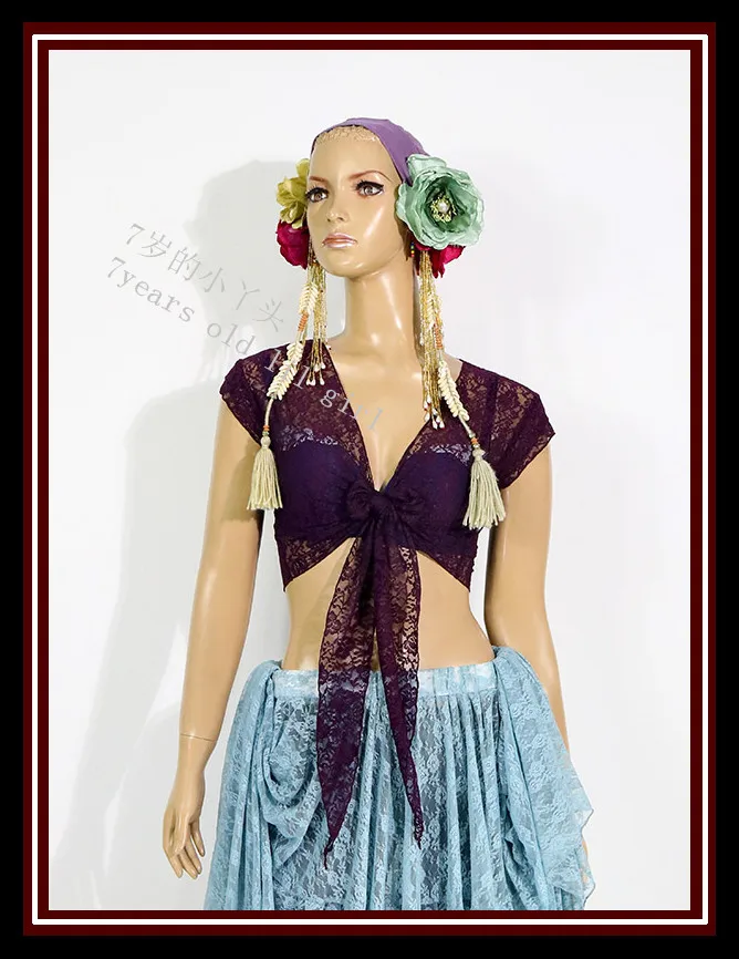 Belly Dance Top Lace Korea Short Sleeve Wrap DH123-125 | Тематическая одежда и униформа