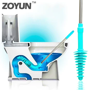 

Bendable Long-handled Toilet Plungers Piston Type Dredge Device Drain Pipe Sewer Cleaner Anti-Clogging Bathroom Cleaning Tool