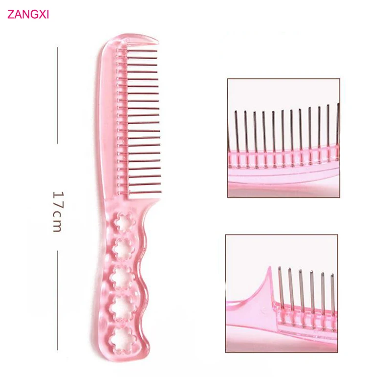 

Hairstyling Tools Stainless Steel Tooth Wig Combs Professinal Plastic Anti-static Small Steel Comb For Wigs