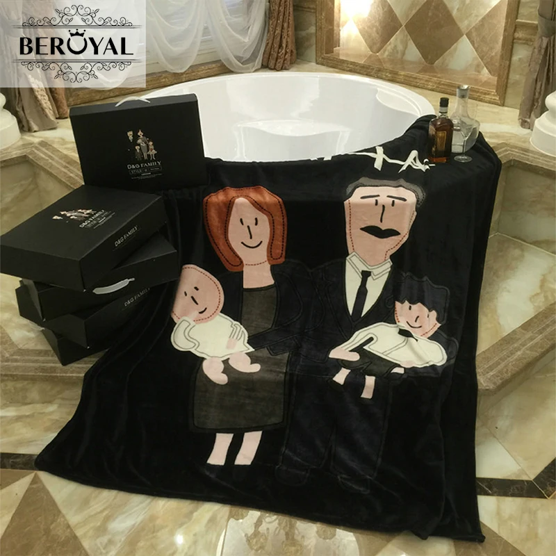 

Beroyal Brand 2019 Throw Blanket Flannel Air Condition Blankets Mafia Family Cotton Blanket Sheet Hotel Travel Sofa Blanket
