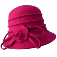 Для женщин Элегантная Дамская Шляпка колокольчиком зимняя шапка с войлочной лука отделкой Винтаж шляпу элегантной шляпе W10-2723