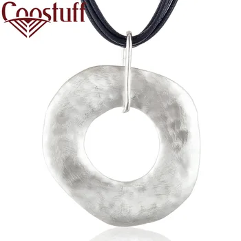 

Trendy Jewelry Long necklace women Silver Color Pendant Woman Statement necklace&pendants Wholesale Black Rope Chain suspension