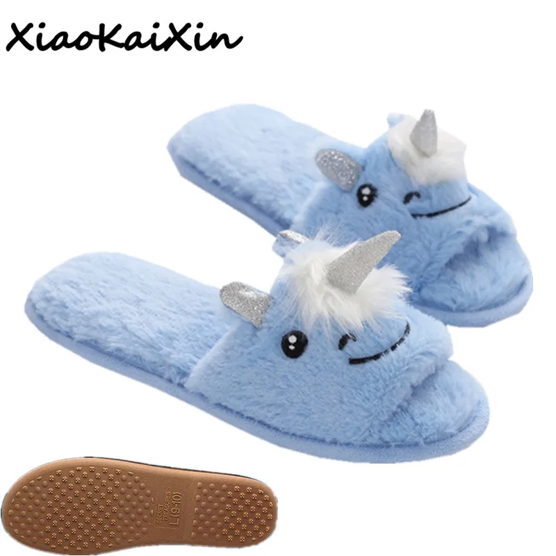 

pantuflas unicornio Cute Animal Style Ladies Slippers Spring/Autumn Women Rubber Anti-slip Indoor Floor Unicorn Home Shoes Guest
