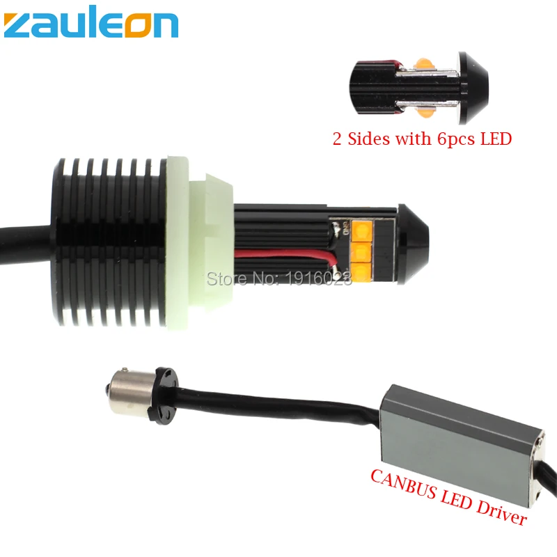 Zauleon 2 шт. без ошибок 1156 BA15S 1056 BAU15S PY21W P21W Высокая мощность 30 Вт желтый светодиодный светильник без мерцания CANBUS поворотник лампа