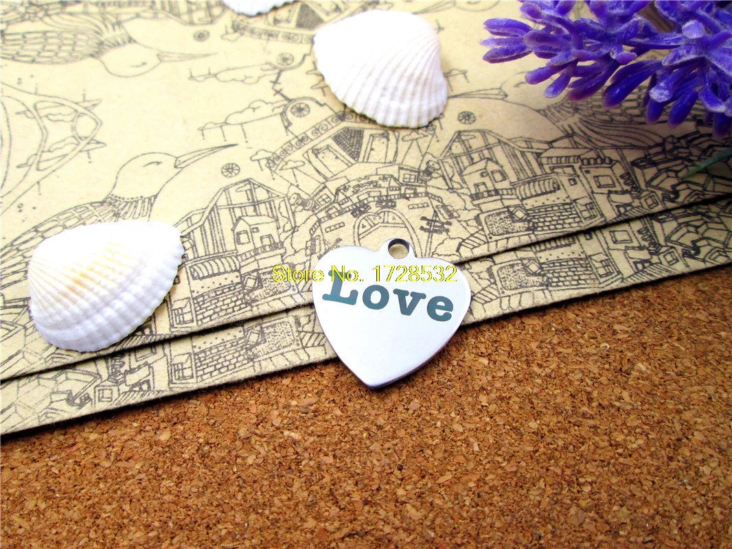 

20pcs--stainless steel charms "love" 5 style for choosing DIY Charms Pendants