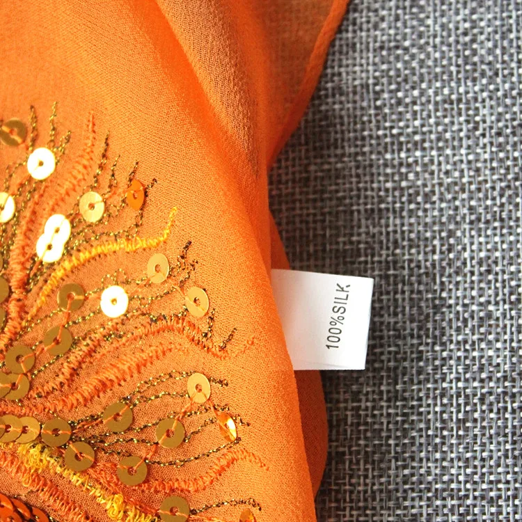 Шарф из креп-Жоржет носовой платок, цвет: оранжевый, размер: 53*160 см
