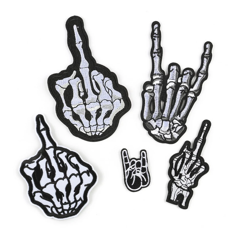 Пальчиковые кости заплатка с изображением скелета значки вышитая аппликация