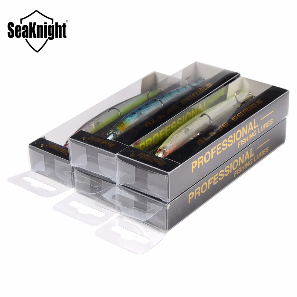 SeaKnight Minnow приманки для ловли рыбы, SK005, твердая приманка 5 шт./лот 110 мм 13g 0,3-0,9 м плавающие искусственные приманки 2 Крючки ПВХ, приманка для рыбалки, набор для рыбалки