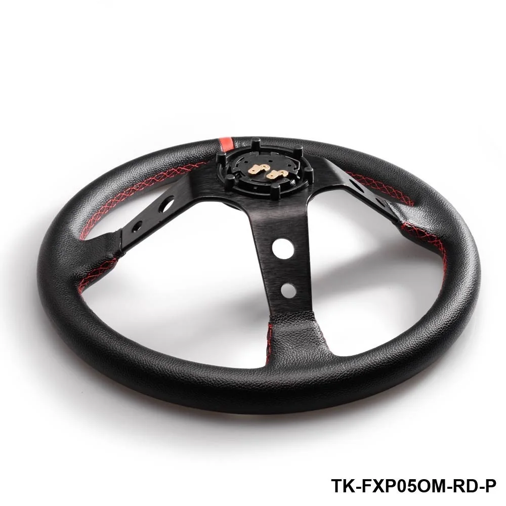350MM PVC Racing Aluminum Frame Light Weight 6-Hole Steering Wheel Modified Jdm Sport (Yellow Red Blue)TK-FXP05OM-P