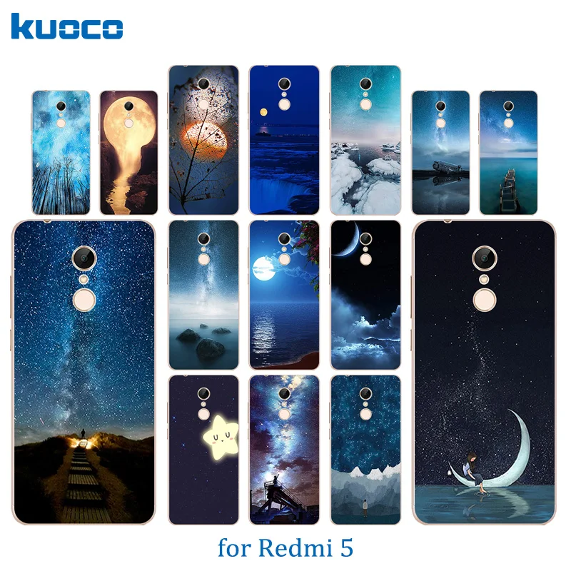 5.7 inch For Xiaomi Redmi 5 Phone Case Soft Silicone TPU for Back Cover Night Sky Pattern xaomi matte Shell |